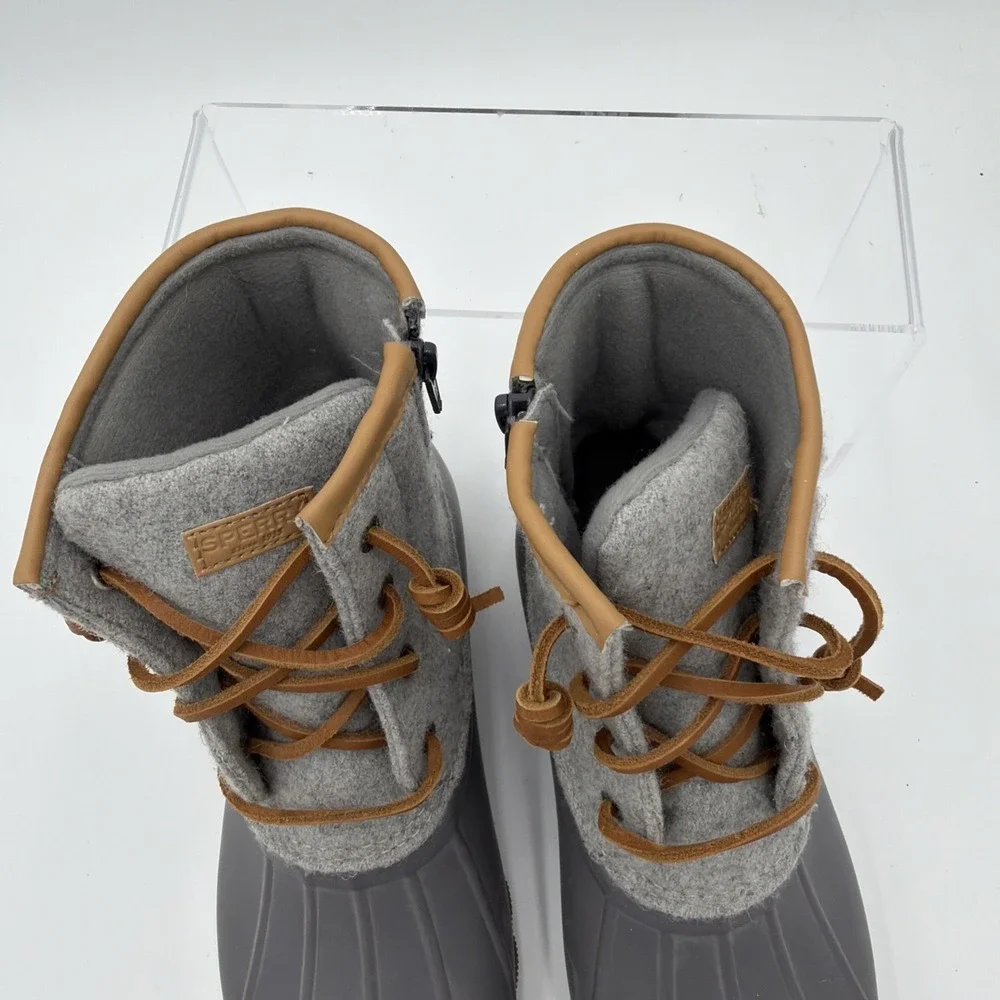 Sperry‎ Top Sider Gray Wool Duck Boots Waterproof Thinsulate Warm Womens 6M
